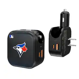 Keyscaper - Toronto Blue Jays 2-in-1 USB A/C Charger - Black