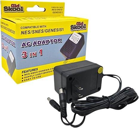 Old Skool  
NES/SNES/GENESIS  
Old COMPATIBLE WITH Skool GENESIS1 NES/SNES/GENESIS1 AC ADAPTOR  
3 IN 1  
FEATURES  
- CONTINUOUS SUPPLY TO USE  
- EASY TO USE