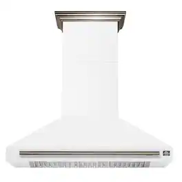 Forno Appliances - 48 inches - Externally Vented & Recirculating - Wall Range Hood - White