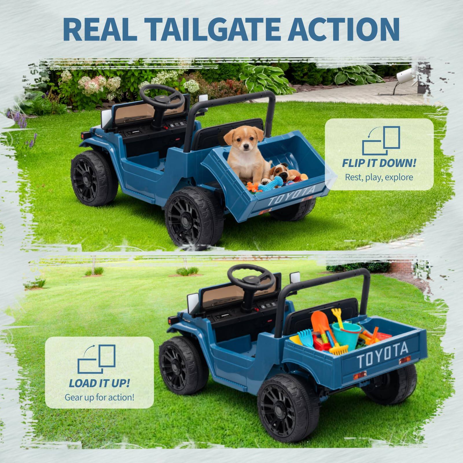 REAL TAILGATE ACTION

FLIP IT DOWN!
Rest, play, explore

LOAD IT UP!
Gear up for action!