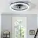 Back. Breezary - 20" Flush Mount Ceiling Fan with LED Light, 7 PC Blades, 6-Speed DC Motor, Remote Control with Memory Function - Matte Black.