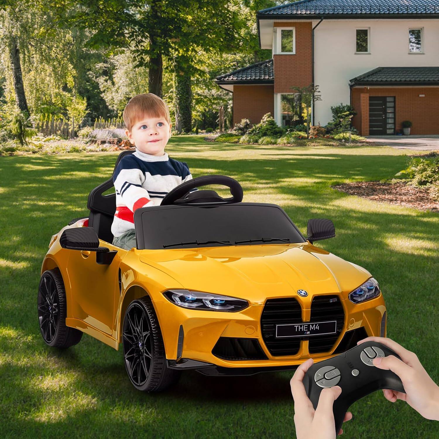 Alt View 2. GARVEE - Licensed BMW M4 Kids Car,12V Ride On Car for Kids,Battery Powered Vehicle Car with R/C for Boys and Girls,Yellow - Yellow.