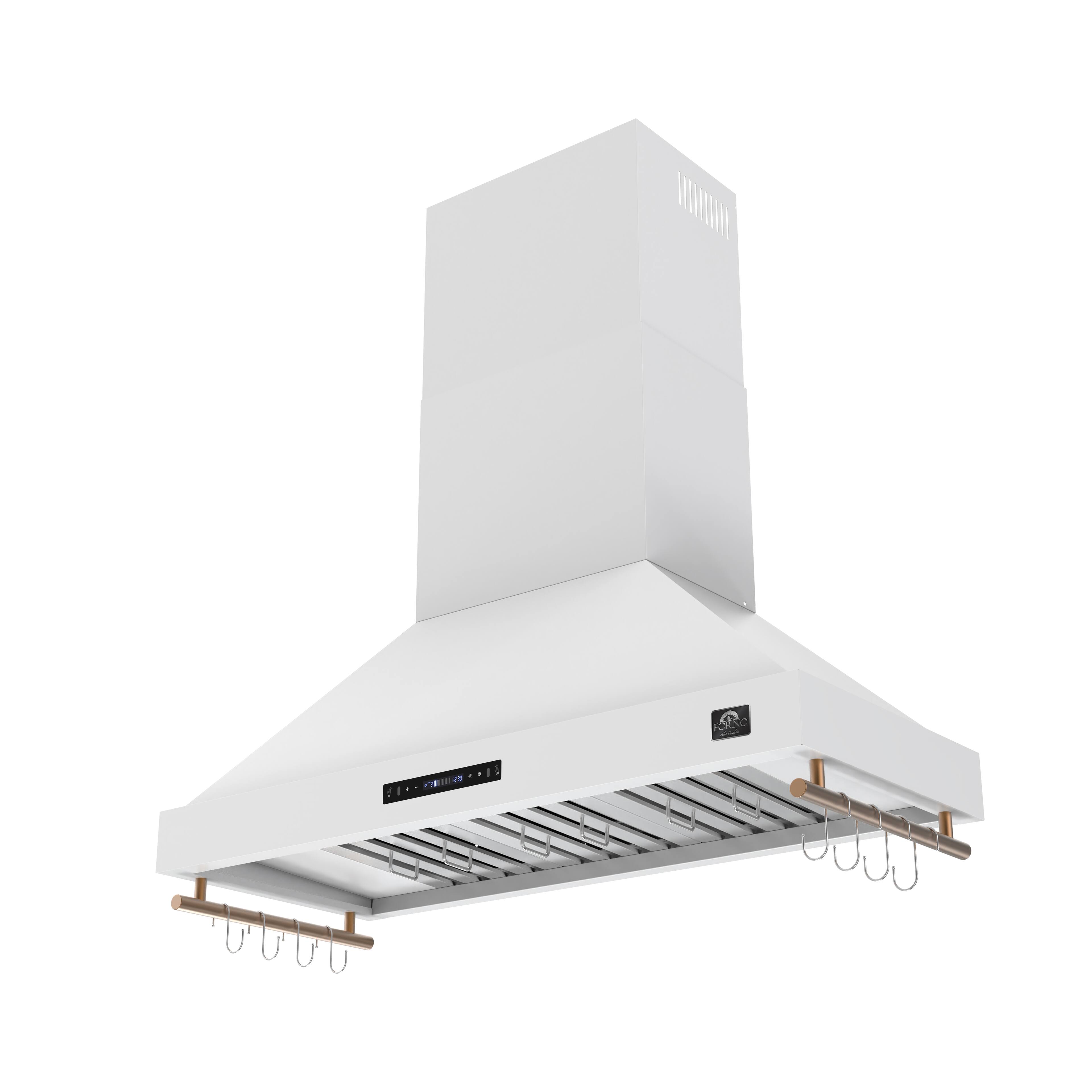 Angle. Forno Appliances - Venezia 48 in. Wall-Mounted Externally Vented Range Hood - White.