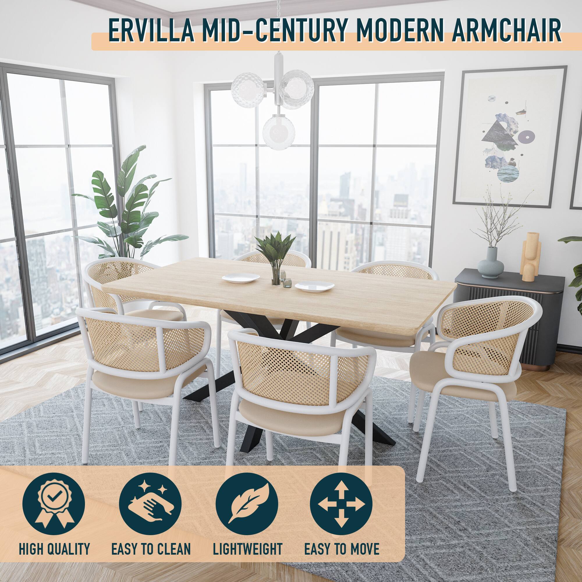 ERVILLA MID-CENTURY MODERN ARMCHAIR

HIGH QUALITY
EASY TO CLEAN
LIGHTWEIGHT
EASY TO MOVE