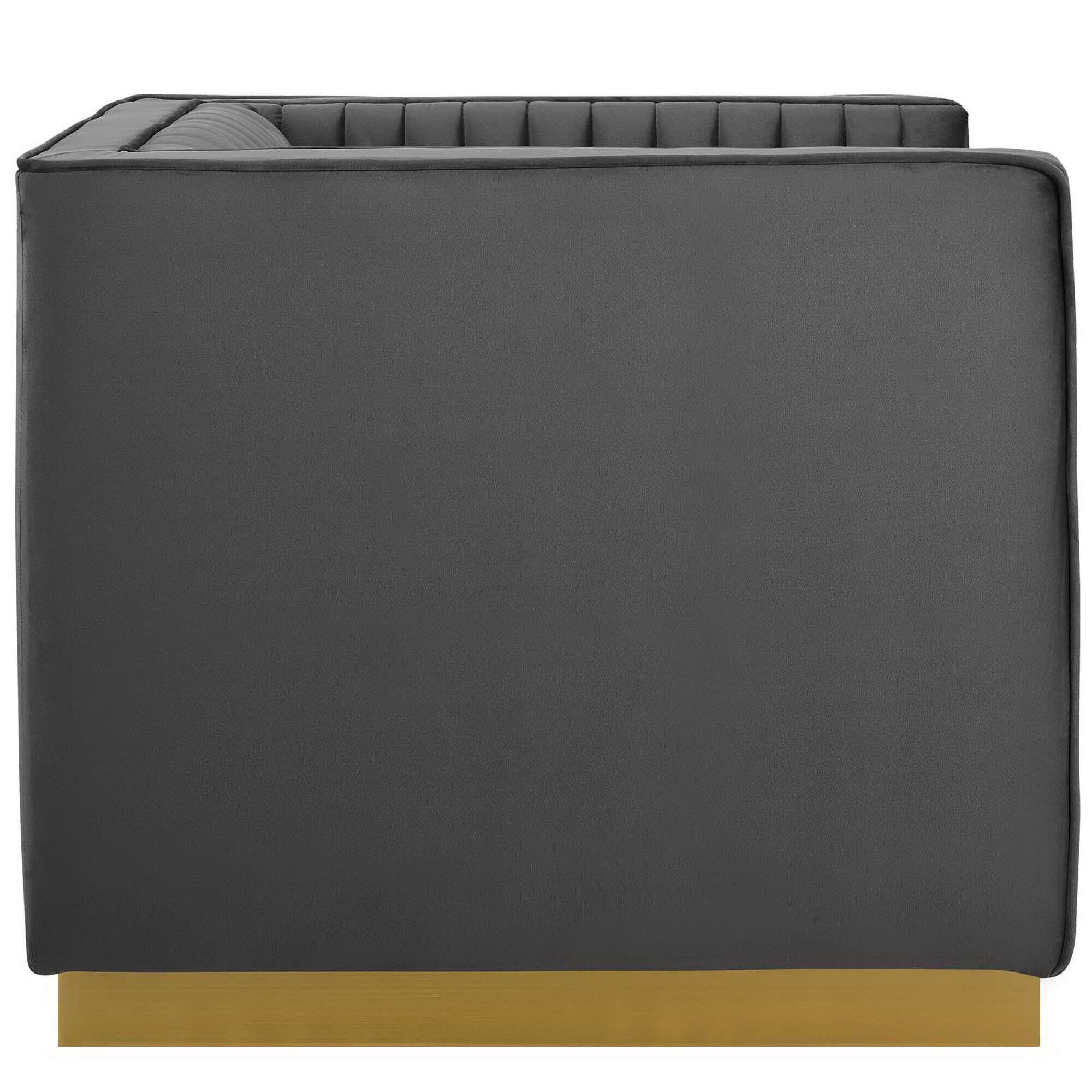 Angle. Modway - Sanguine Vertical Channel Tufted Accent Performance Velvet Armchair by Modway - Gray.