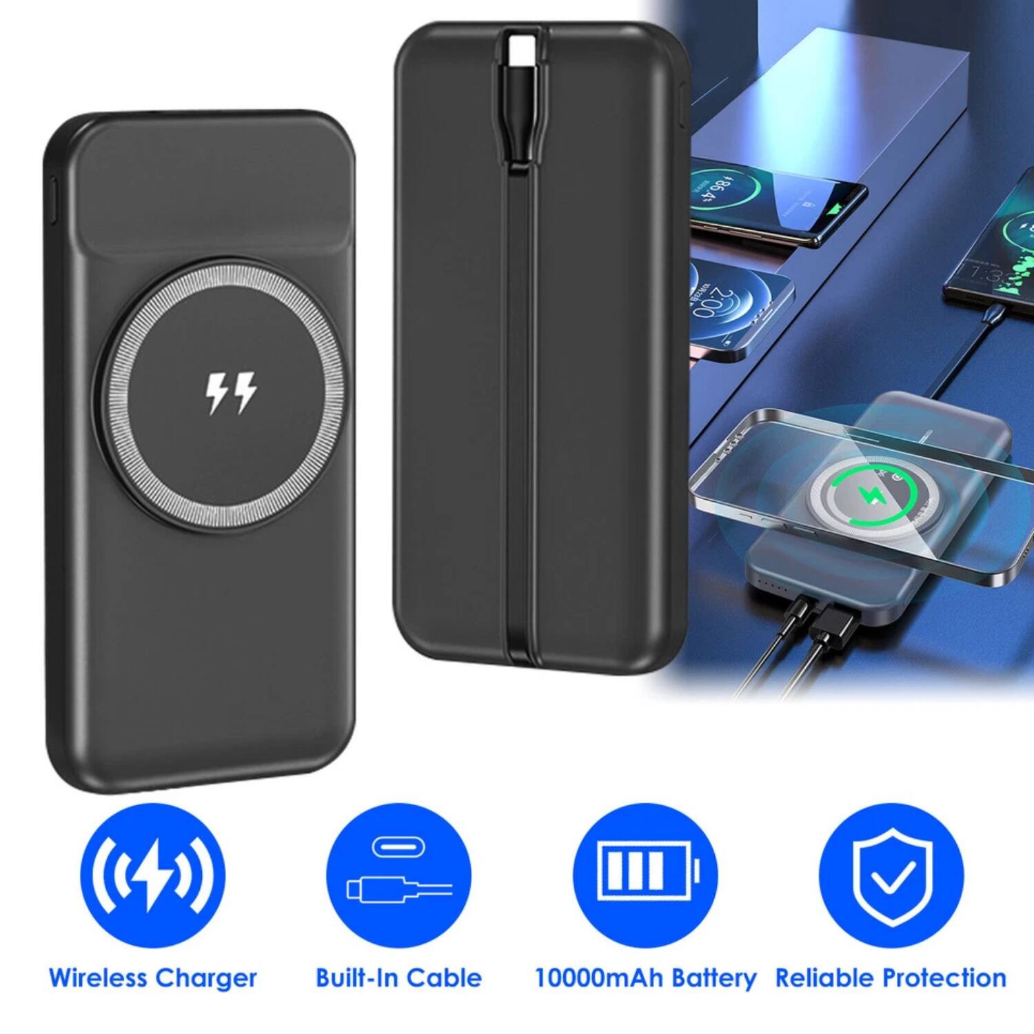 8654 4 200 7.3

Wireless Charger Built-In Cable 10000mAh Battery Reliable Protection

- Wireless Charger
- Built-In Cable
- 10000mAh Battery
- Reliable Protection