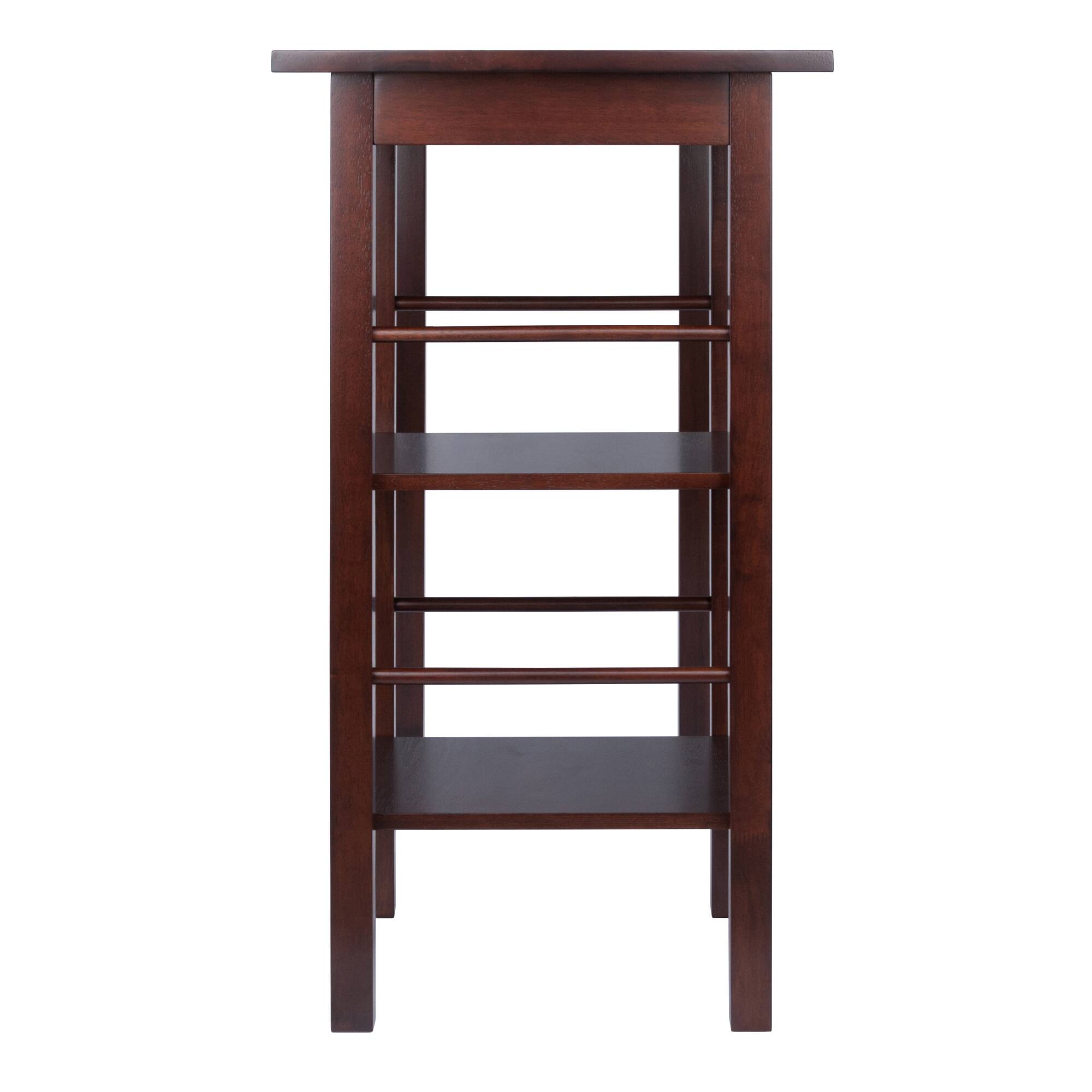 Alt View 3. Winsome Wood - Egan Breakfast Kitchen Island with Shelves - Walnut.
