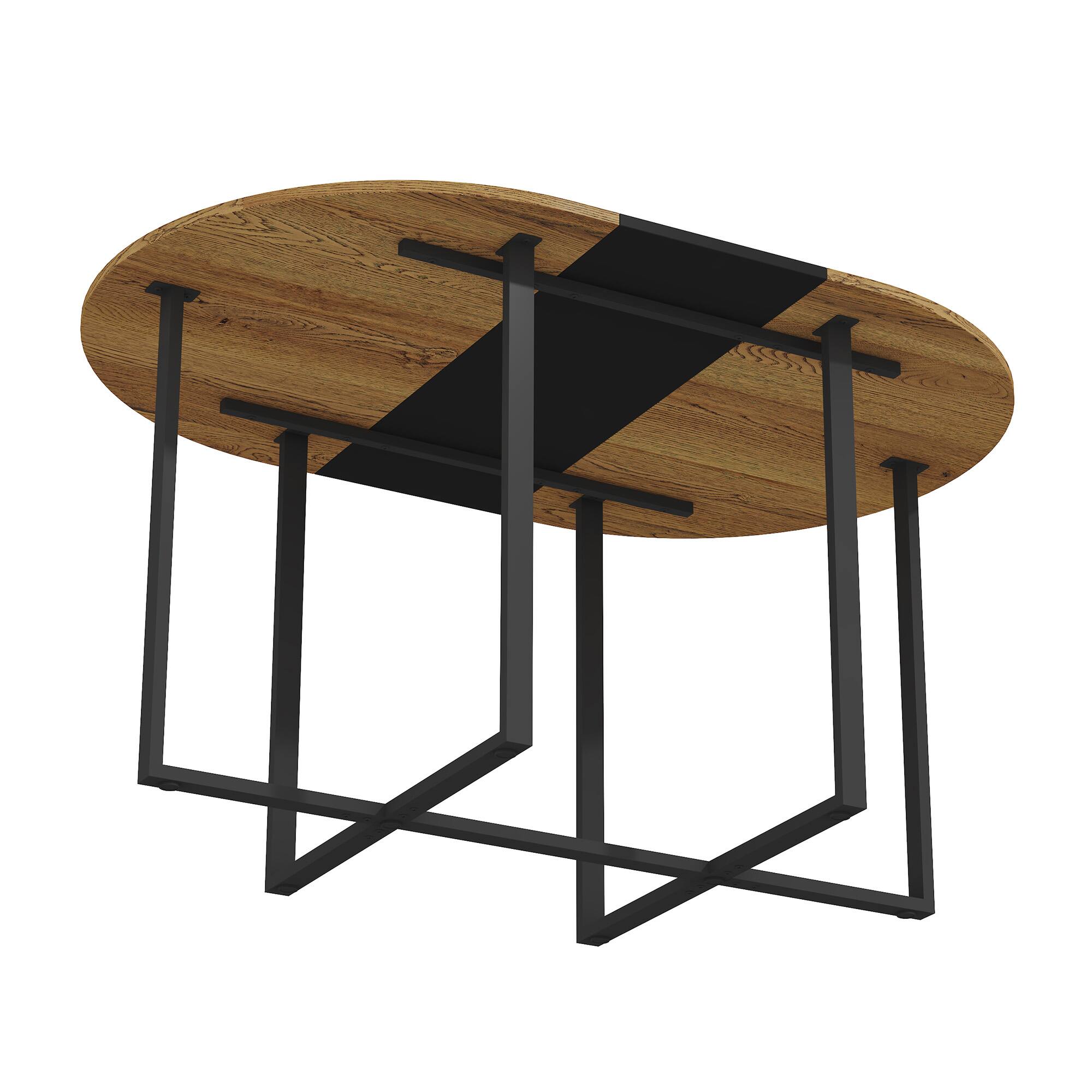 Left. Loheer - Loheer- 4.92 ft Modern Wooden Dining Table for 6 Heavy Duty Kitchen Table with Black Legs for Family Dining Room - Black,Wood.