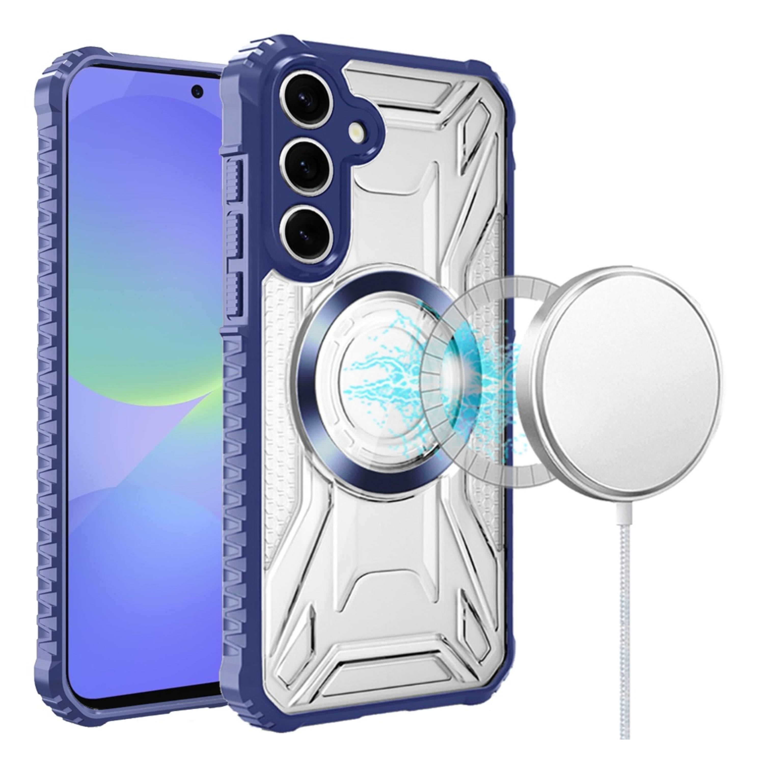 Kitcheniva - Shock Absorbent Cover Magnetic Circle Phone Case With Tempered Glass For Samsung Galaxy A37 5G - Dark Blue price history on PriceWatchPro