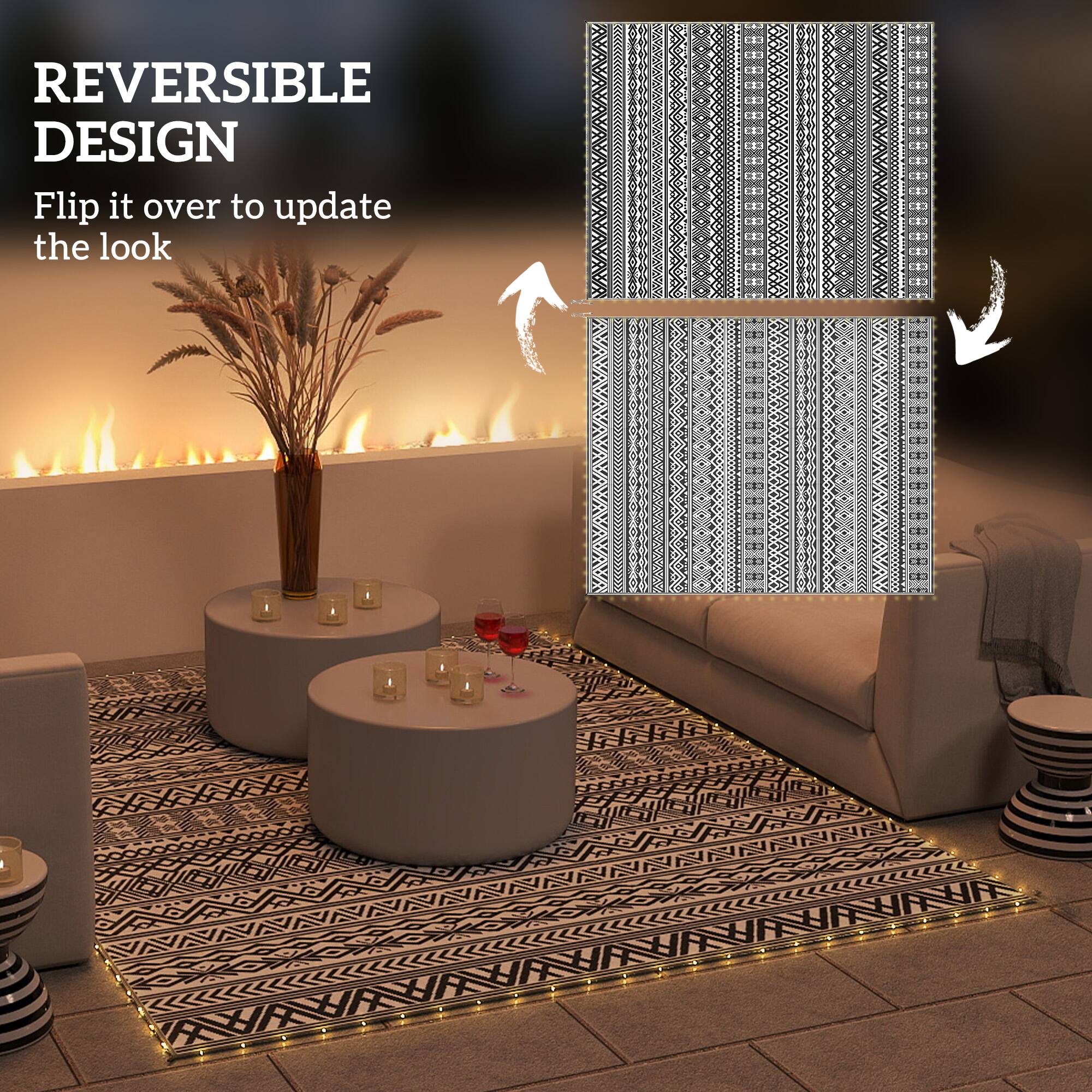 REVERSIBLE DESIGN  
Flip it over to update the look