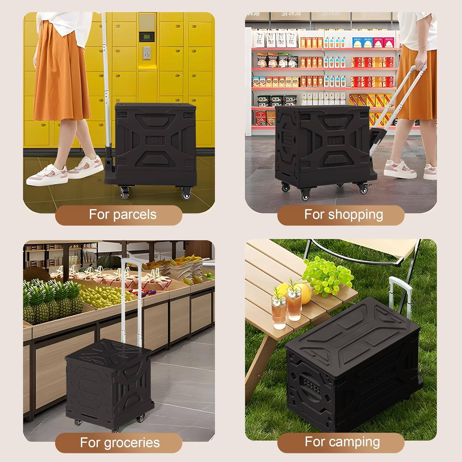 For parcels  
For shopping  
For groceries  
For camping