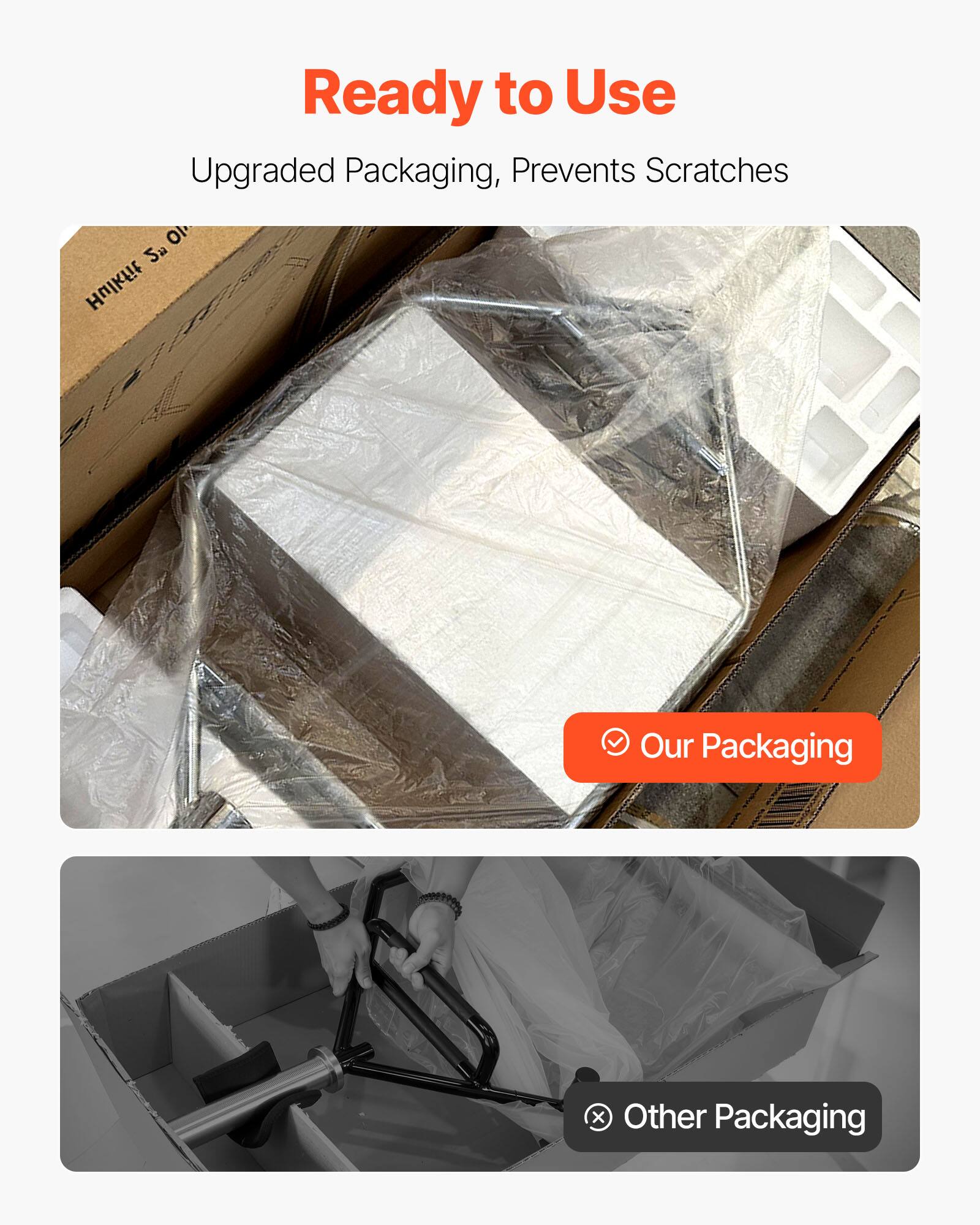 Ready to Use  
Upgraded Packaging, Prevents Scratches  

Our Packaging  
Other Packaging