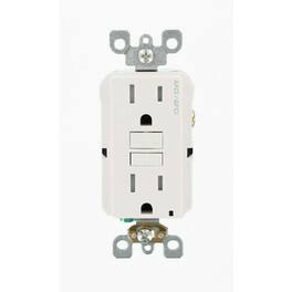 Leviton - 15 Amp 125V AFCI/GFCI Dual-Function Receptacle 5-15R Tamper-Resistant - White