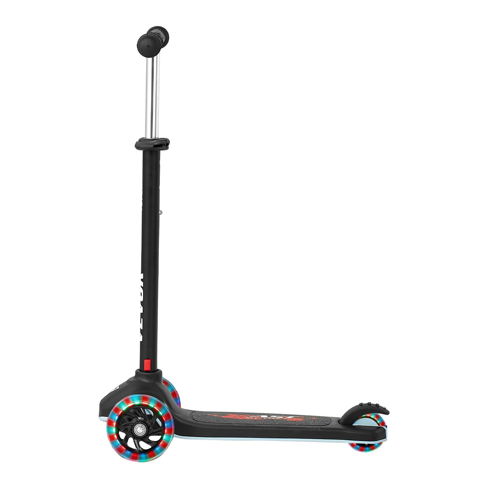 Alt View 5. VEVOR - Kick Scooter for Kids Ages 3+, 3-Wheel Toddler Scooter with Light-Up Wheels, Adjustable Height Handlebar - Black.