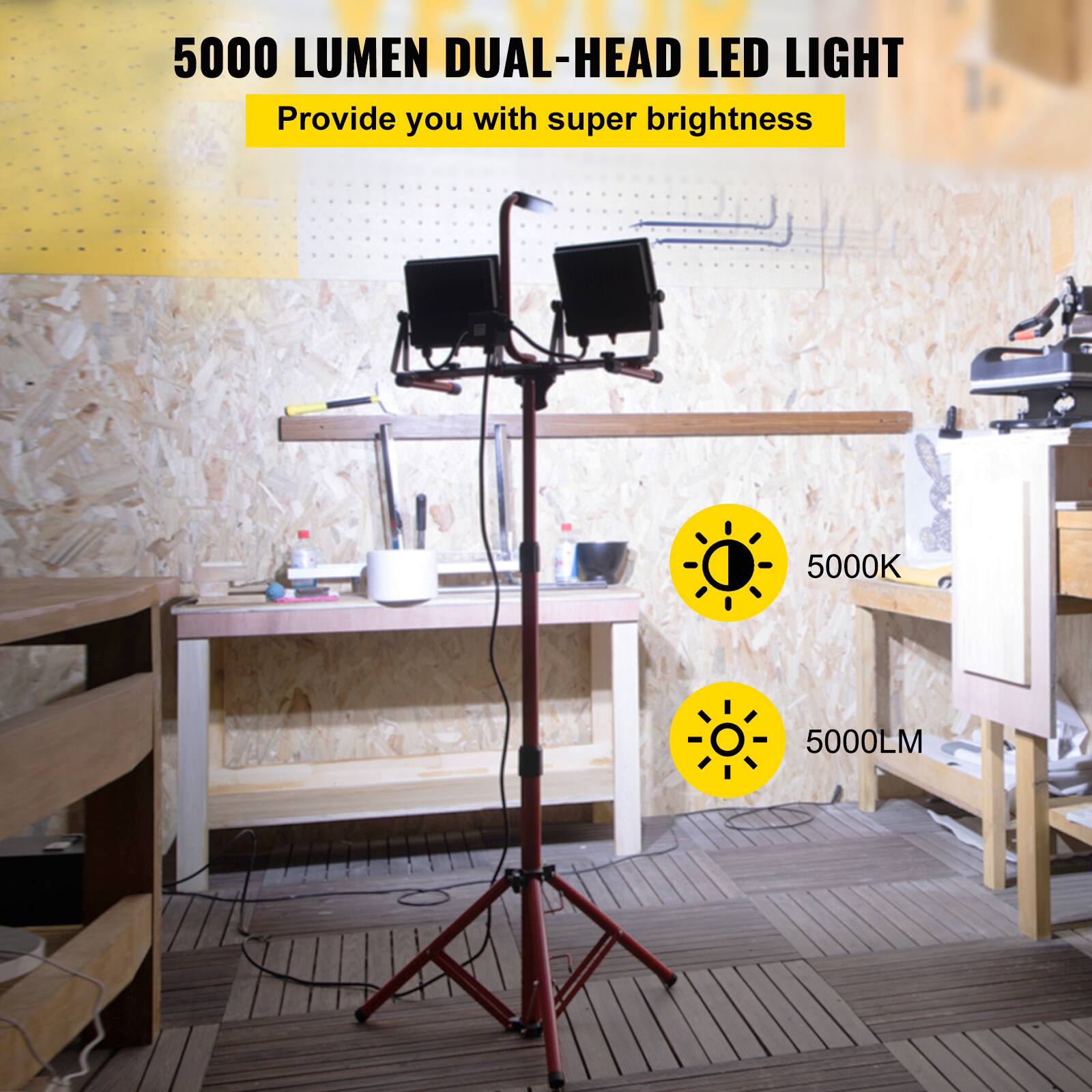 5000 LUMEN DUAL-HEAD LED LIGHT  
Provide you with super brightness  

5000K  
5000LM