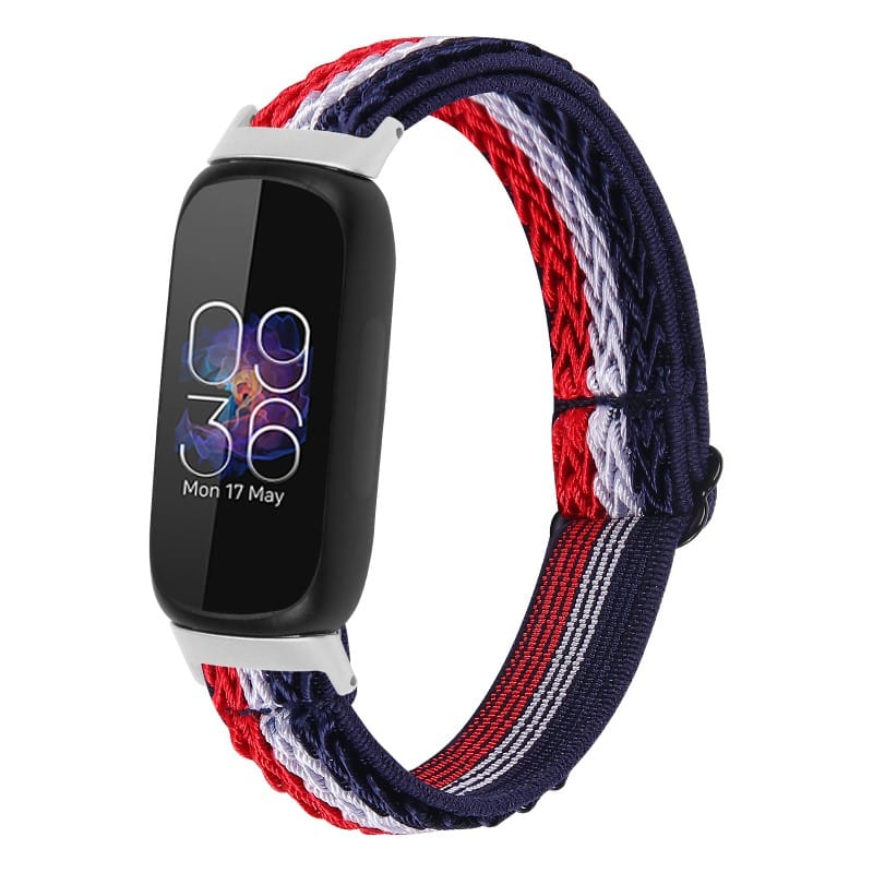 StrapsCo - Comfort Stretch Band Elastic Nylon Watch Strap For Fitbit Inspire 3 - Blue White Red price history on PriceWatchPro