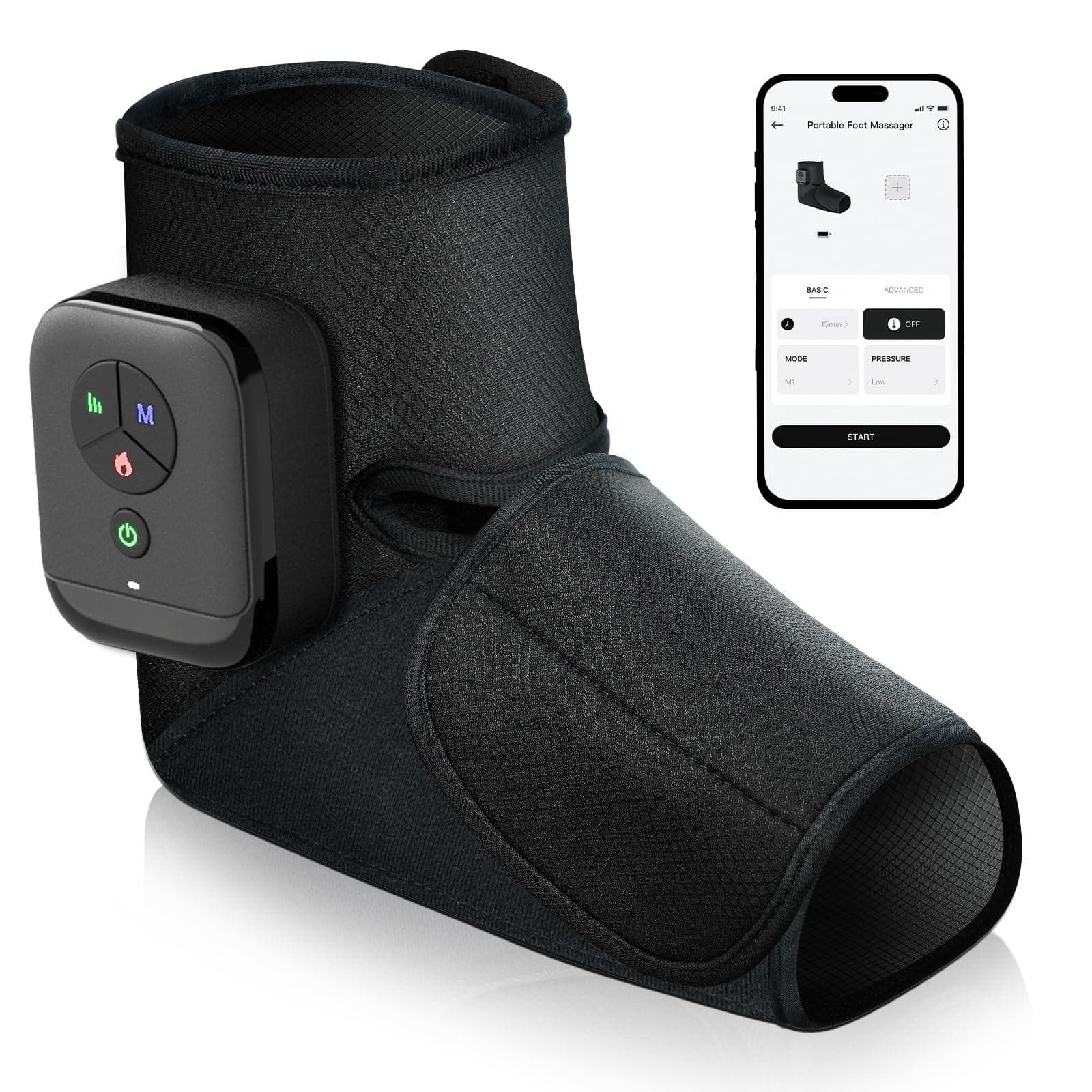 Live At Space - Cordless Heated Foot Massager for Plantar Fasciitis, Wireless Compression Boots Sizes 6-10 - 642146670664