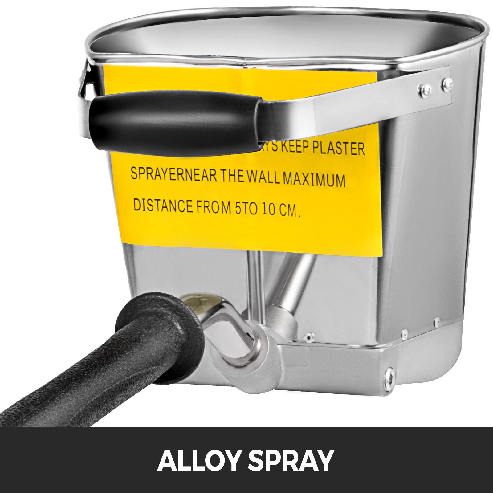 YS KEEP PLASTER SPRAYER NEAR THE WALL MAXIMUM DISTANCE FROM 5 TO 10 CM.  
ALLOY SPRAY