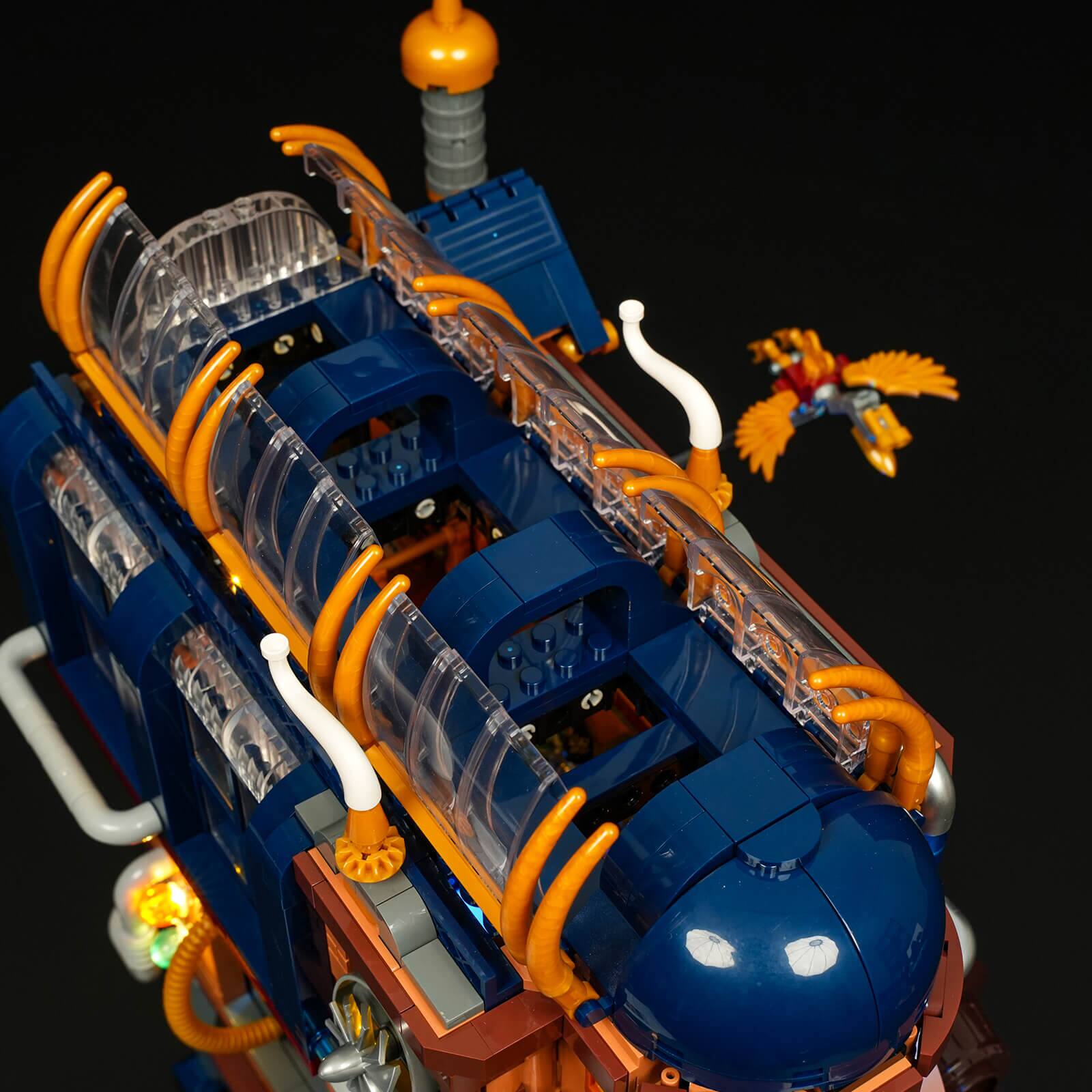 Alt View 4. Lumibricks - Steampunk Moving Castle Lighting Building-Bricks Set, 2690 Pieces, Gear Mechanisms, Collectible Display Model, Ages 16+.