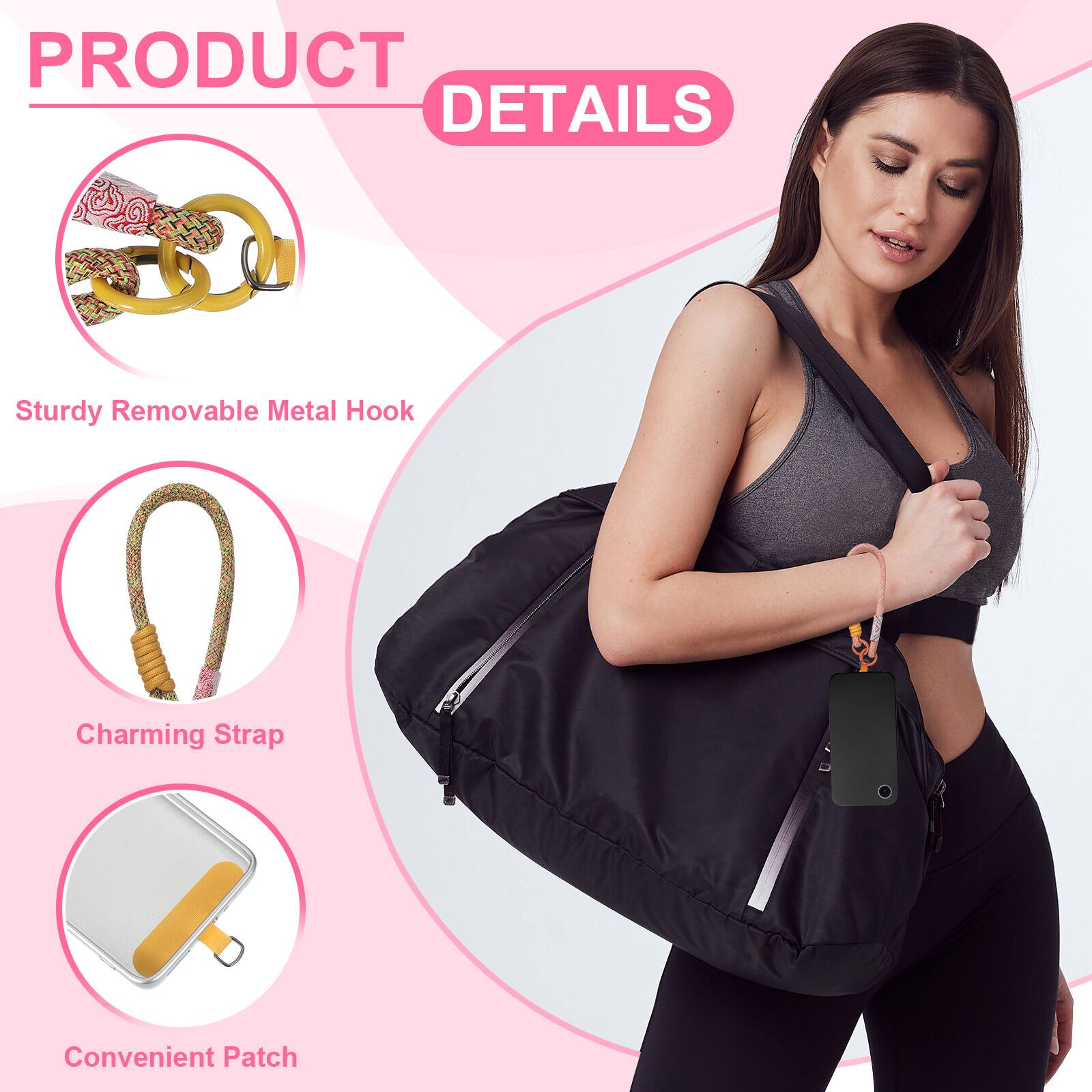 PRODUCT DETAILS

- Sturdy Removable Metal Hook
- Charming Strap
- Convenient Patch