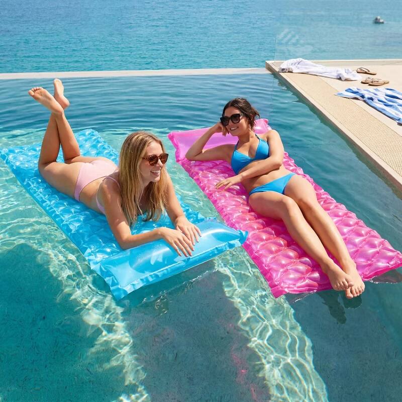 Alt View 2. Joyfy - 2 Packs Inflatable Pool Floats Air Mat with Headrest, Pool Floats Raft for Adults,Mat for Beach Water Fun (Blue,Purple).