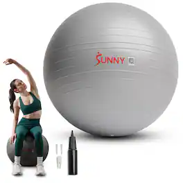 Sunny Health & Fitness - Premium Yoga Ball - Extra Small - Light White