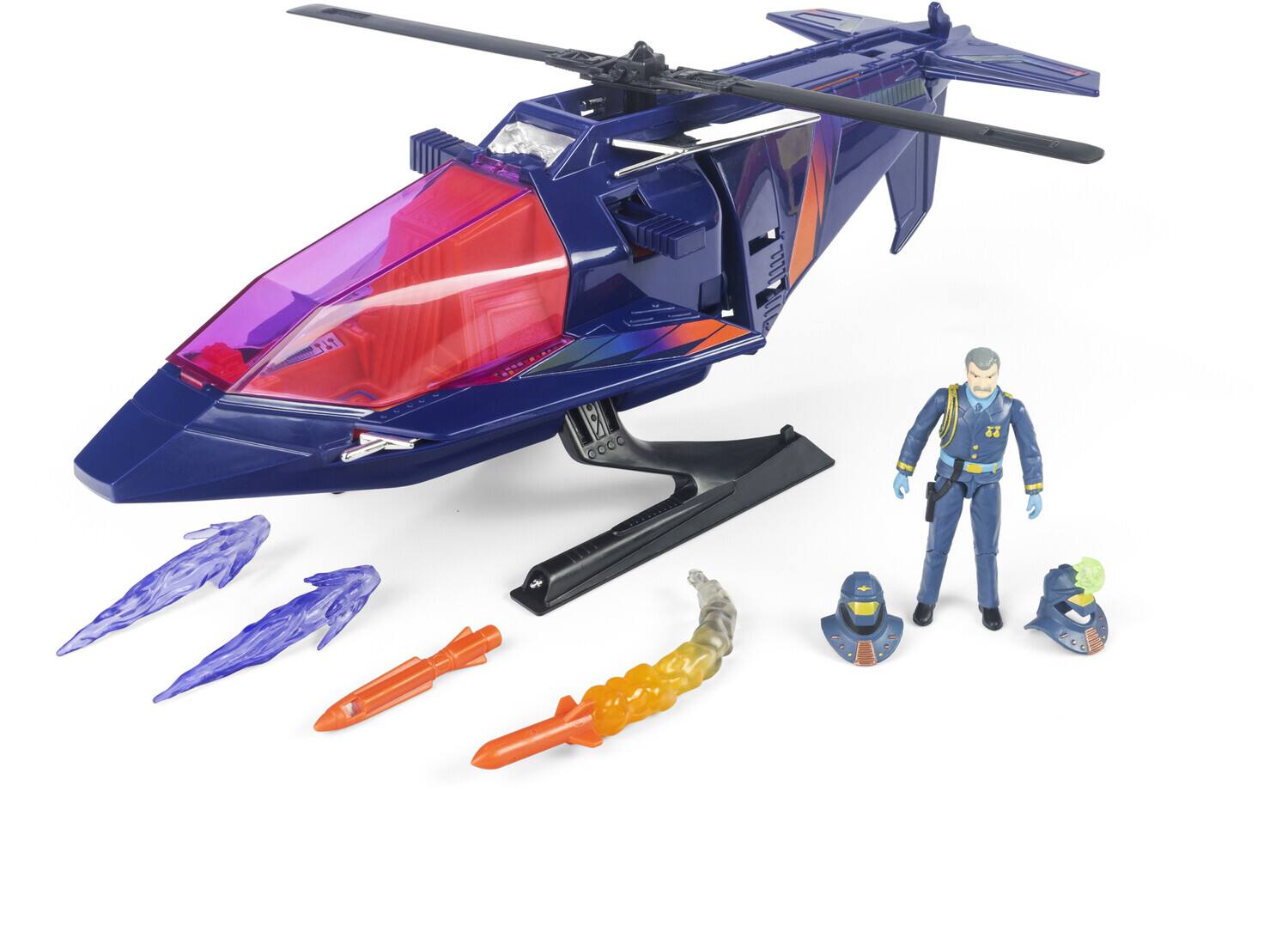 Alt View 3. The Loyal Subjects - M.A.S.K. -  High Tech Helicopter (HTH) Vehicle with Figure Set   - COLLECTIBLES - Multicolor.