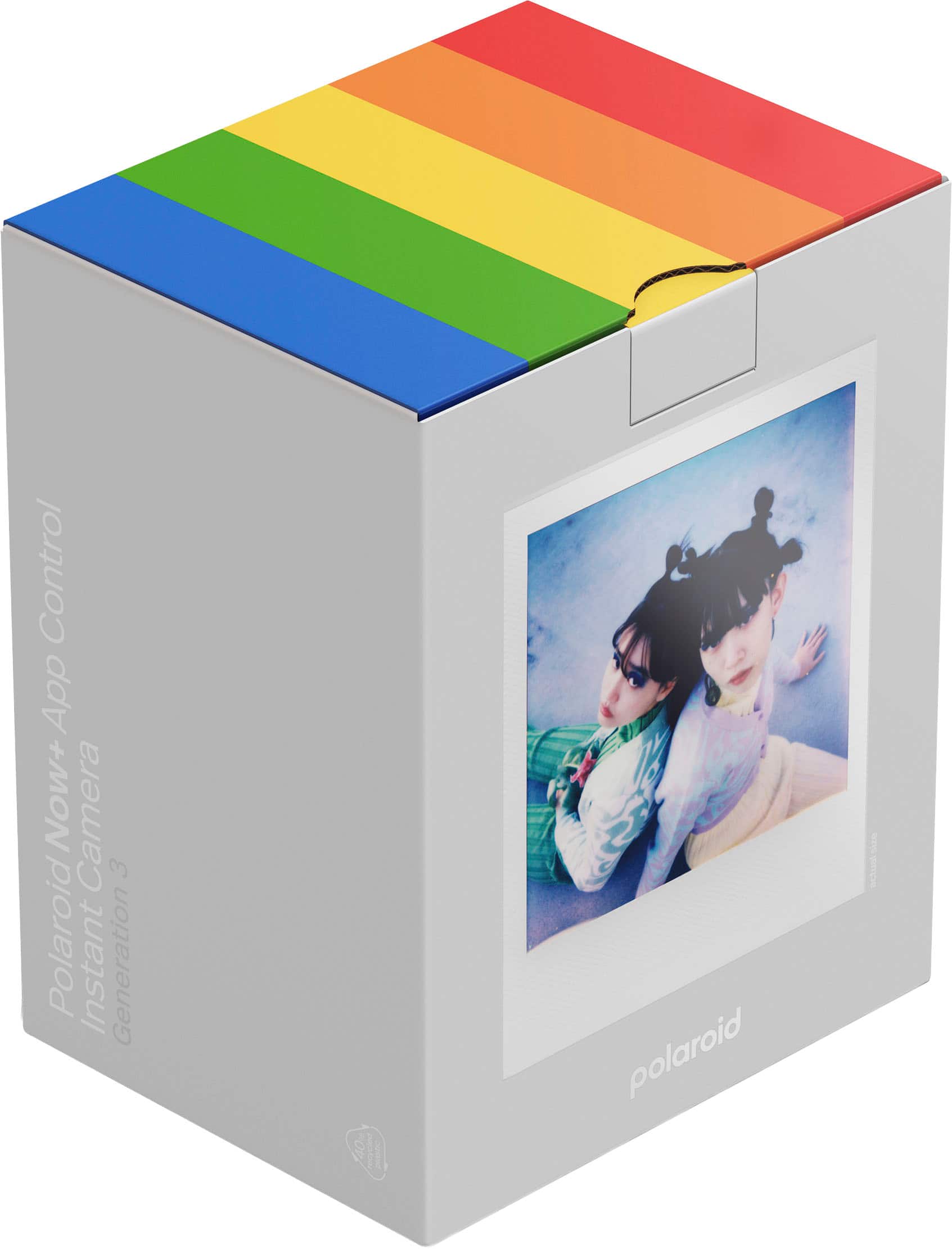 The text on the image reads "Control App Now+ Camera 3 Polaroid Instant Generation 40% off | polaroid instant".