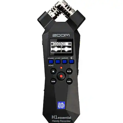 ZOOM
00:03:21
STEREO LO CUT MARKER
MONO
H1 essential
Handy Recorder
32 bit Float