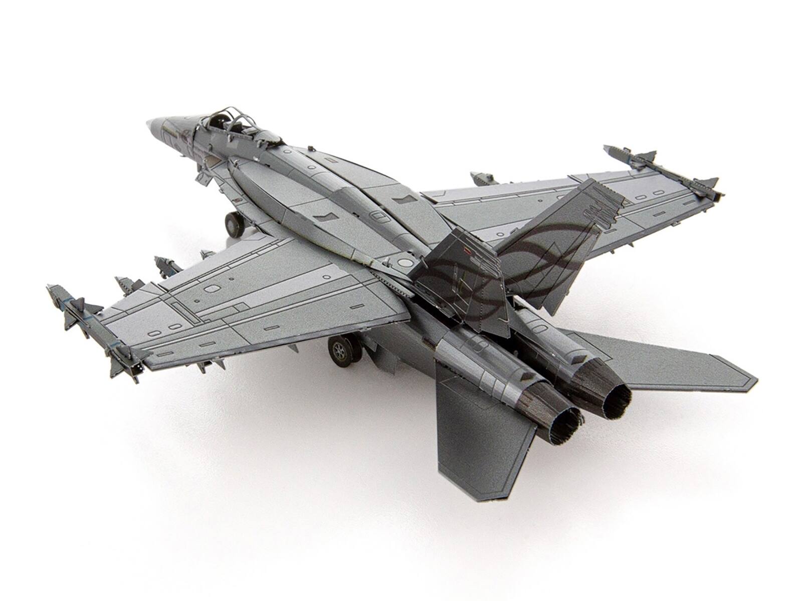 Angle. Metal Earth - Model Kit Boeing F/A-18 Super Hornet Fighter Aircraft United States Navy (Moderate Difficulty) Steel Model - Grey.