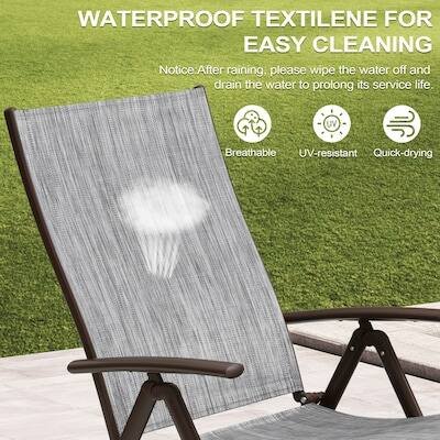 WATERPROOF TEXTILENE FOR EASY CLEANING

Notice: After raining, please wipe the water off and drain the water to prolong its service life.

- Breathable
- UV-resistant
- Quick-drying