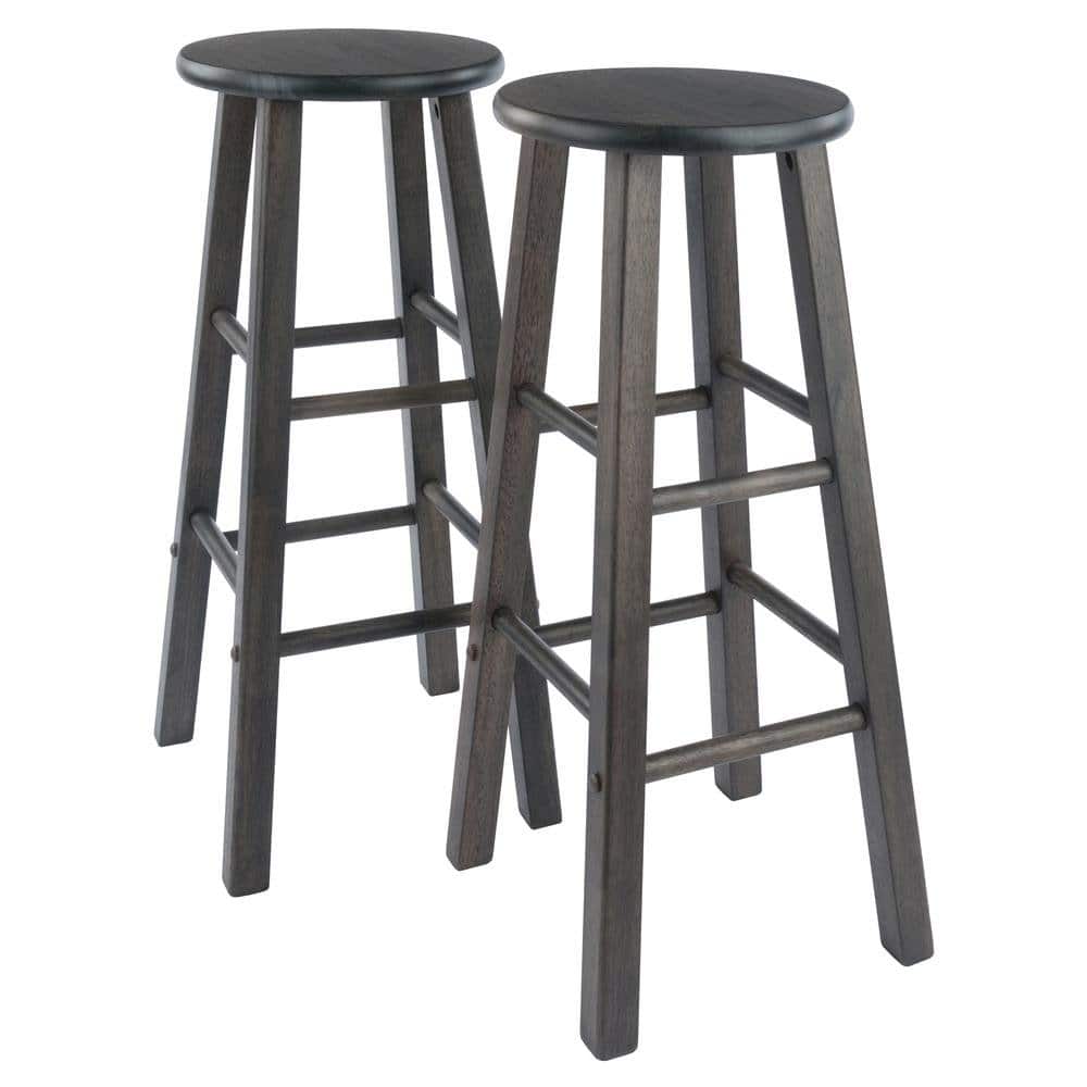 FurniFact - 2-PC Bar Stool Set - Oyster Gray