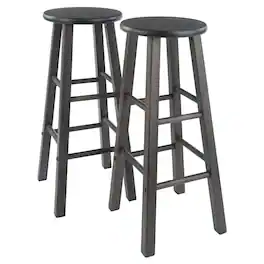 FurniFact - 2-PC Bar Stool Set - Oyster Gray