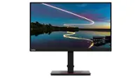 Front. Lenovo - ThinkVision 23.8" IPS LED FHD 60hz Monitor (USB, HDMI) - Raven Black.