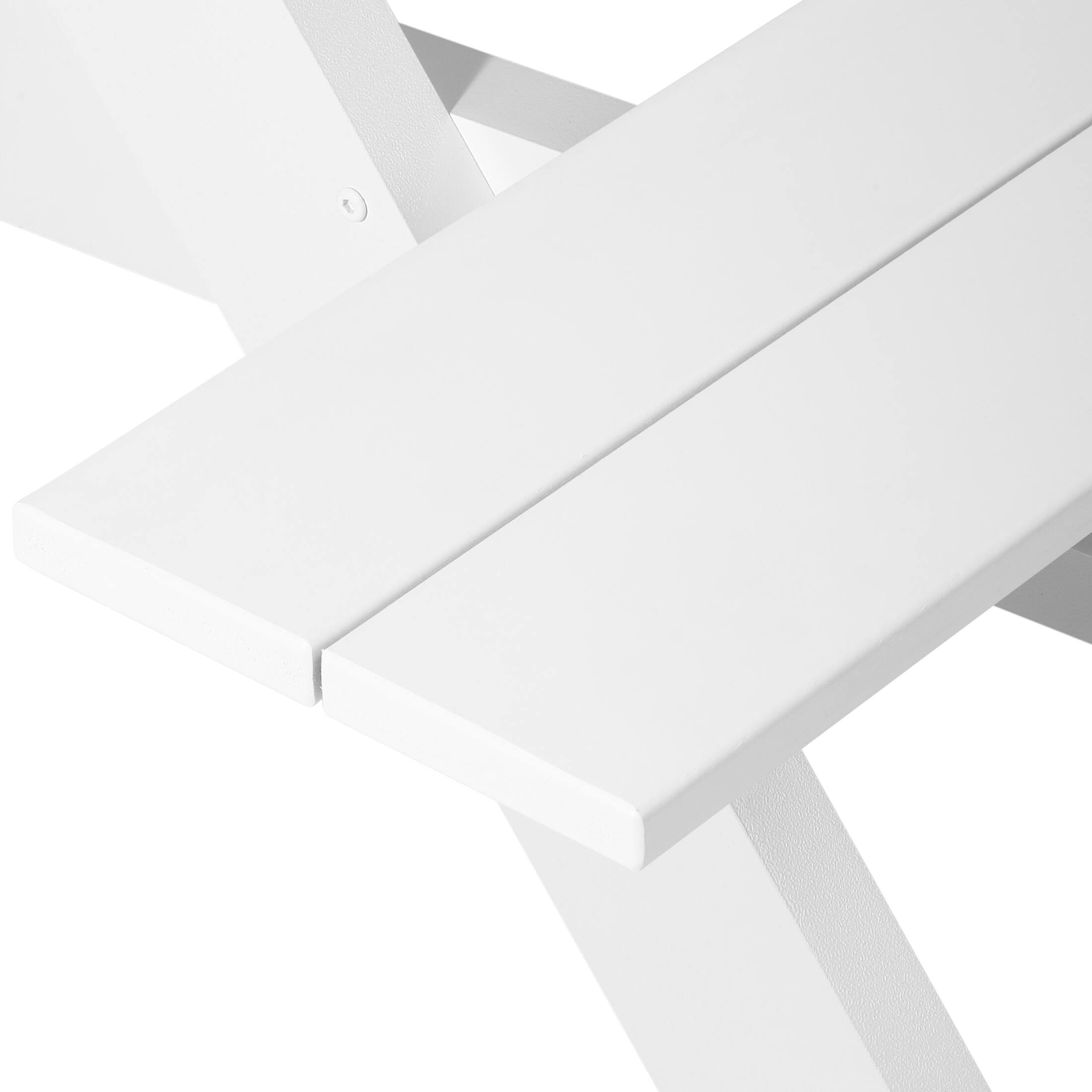 Alt View 4. WestinTrends - WestinTrends Greenville Outdoor 70" HDPE Plastic Picnic Table Bench With Umbrella Hole - White.