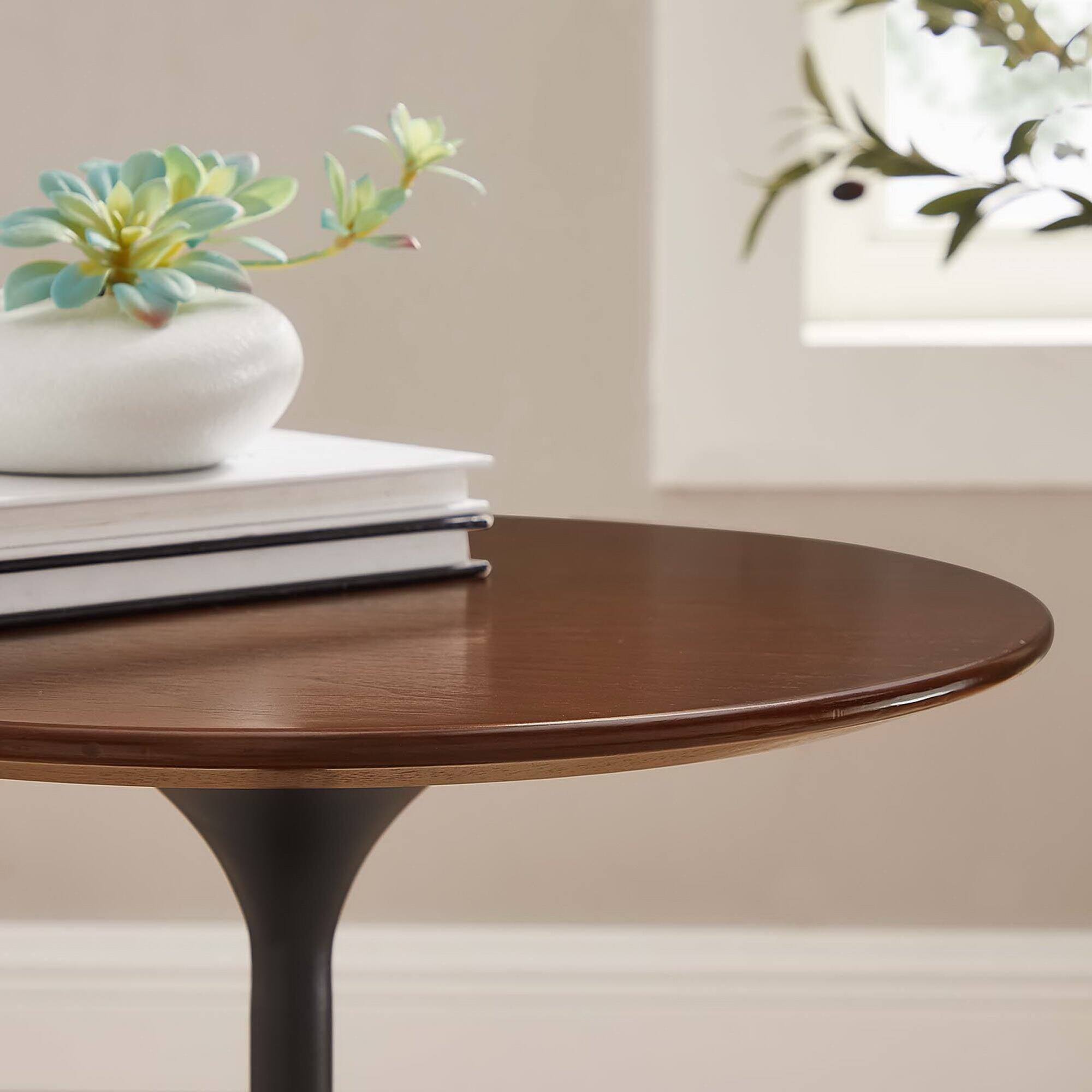 Alt View 1. Modway - Lippa Round Wood Side Table - Black Walnut.