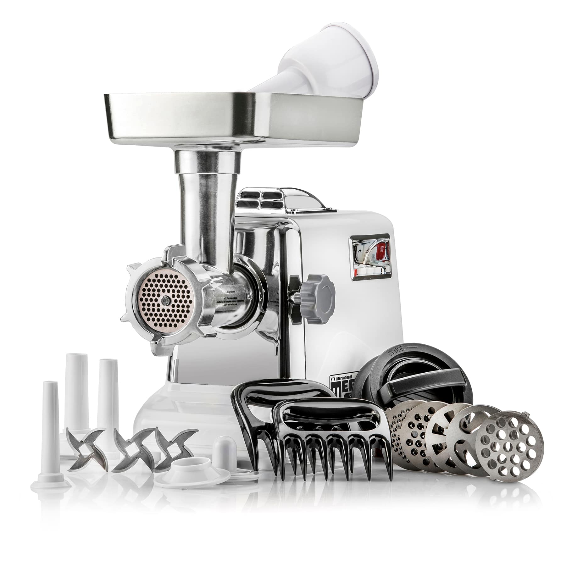 STX International - STX Intl Megaforce 3000 Air Cooled Powerful Electric Meat Grinder - White