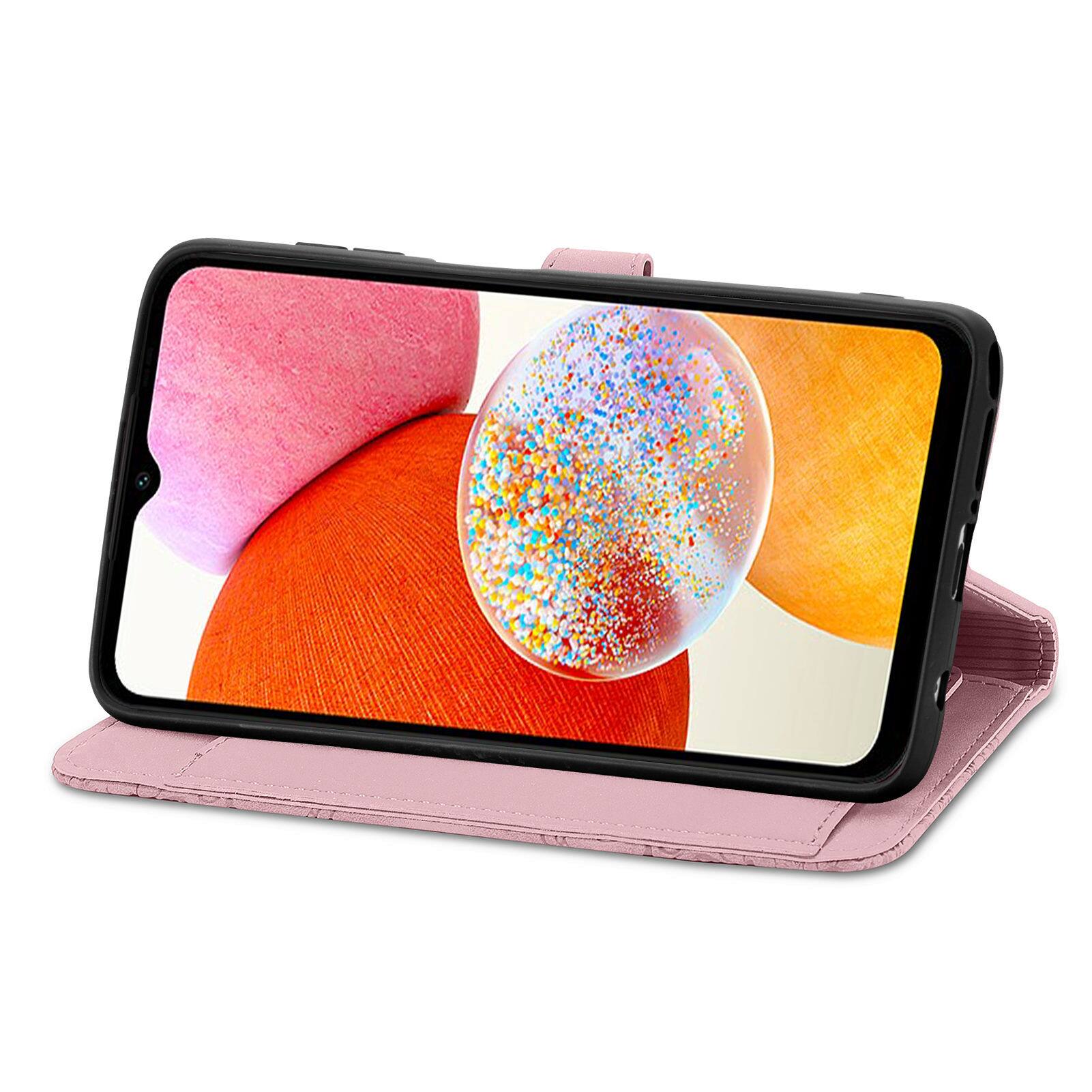 Alt View 2. Dteck - Dteck Magnetic Zipper Wallet Case for Samsung Galaxy A16 5G, Shockproof PU Leather Folio Card Wrist Strap Cover - Pink.