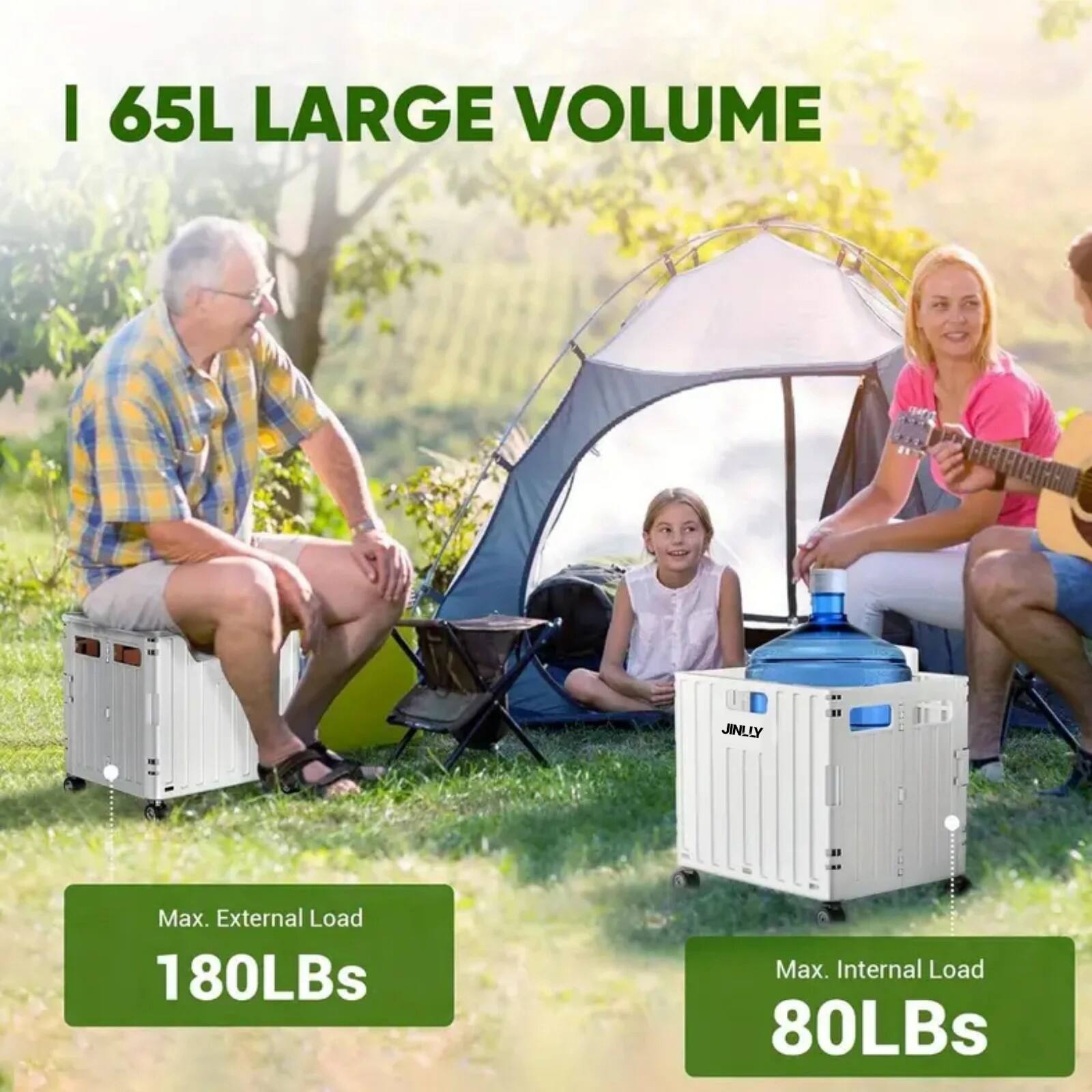 I 65L LARGE VOLUME  
Max. External Load 180LBs  
Max. Internal Load 80LBs