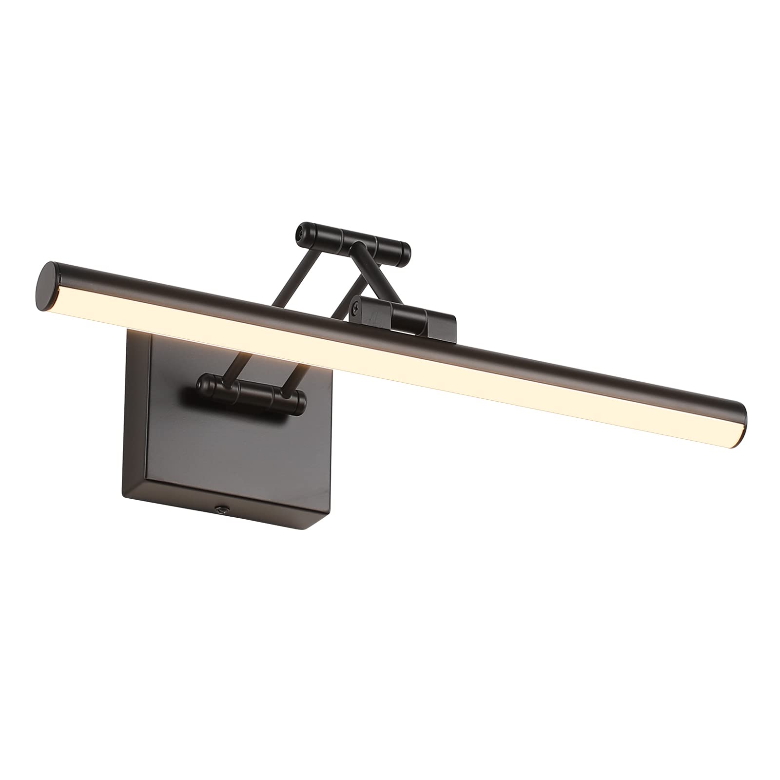 Front. TECH SAFARI - Led Picture Lights For Paintings Dimmable Inch Long Hard wiFrame Brass Gallery Wall Light With Adjustable S - Hard-Wired Black Dimmable 15.51inch.