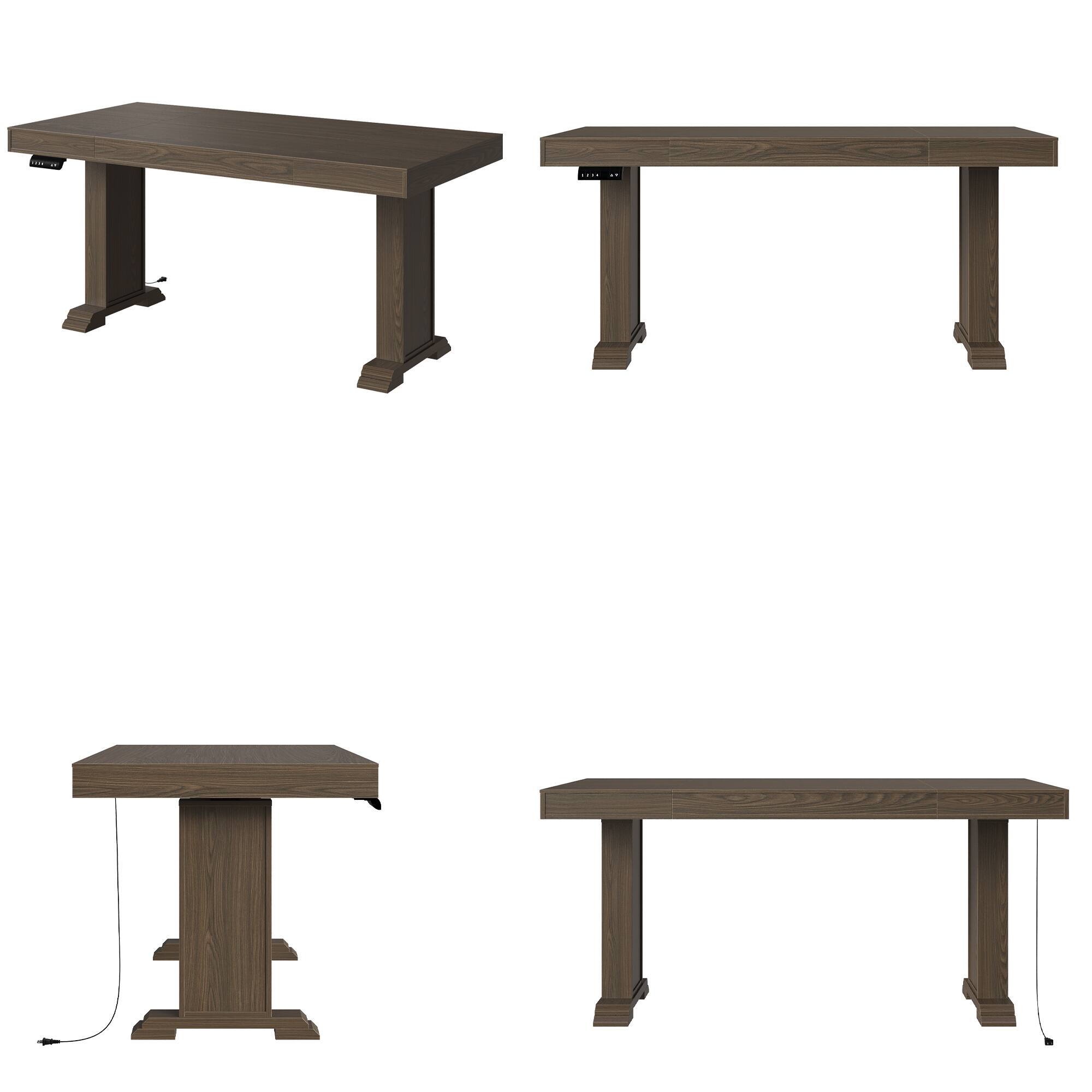 Alt View 10. Homsee - Elm Wood Electric Standing Desk - Adjustable Height Desk with Dual Motors for Home Office, Study, Workplace - Brown.