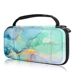 Kitcheniva - Hard Shell Carry Case For Nintendo Switch Lite 2019 Accessories Storage Bag - Emerald Marble