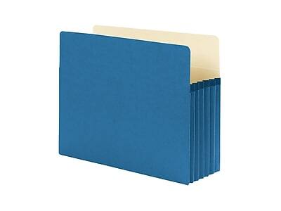 Alt View 2. Smead -  Paper Stock File Pocket, 5.25" Expansion, Letter Size, Blue  - Blue.