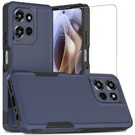 Equipd - Case for Moto G Power 5G 2026 / G Power 5G 2025, Heavy Duty Rugged Shockproof Cover with Tempered Glass Screen Protector - Blue