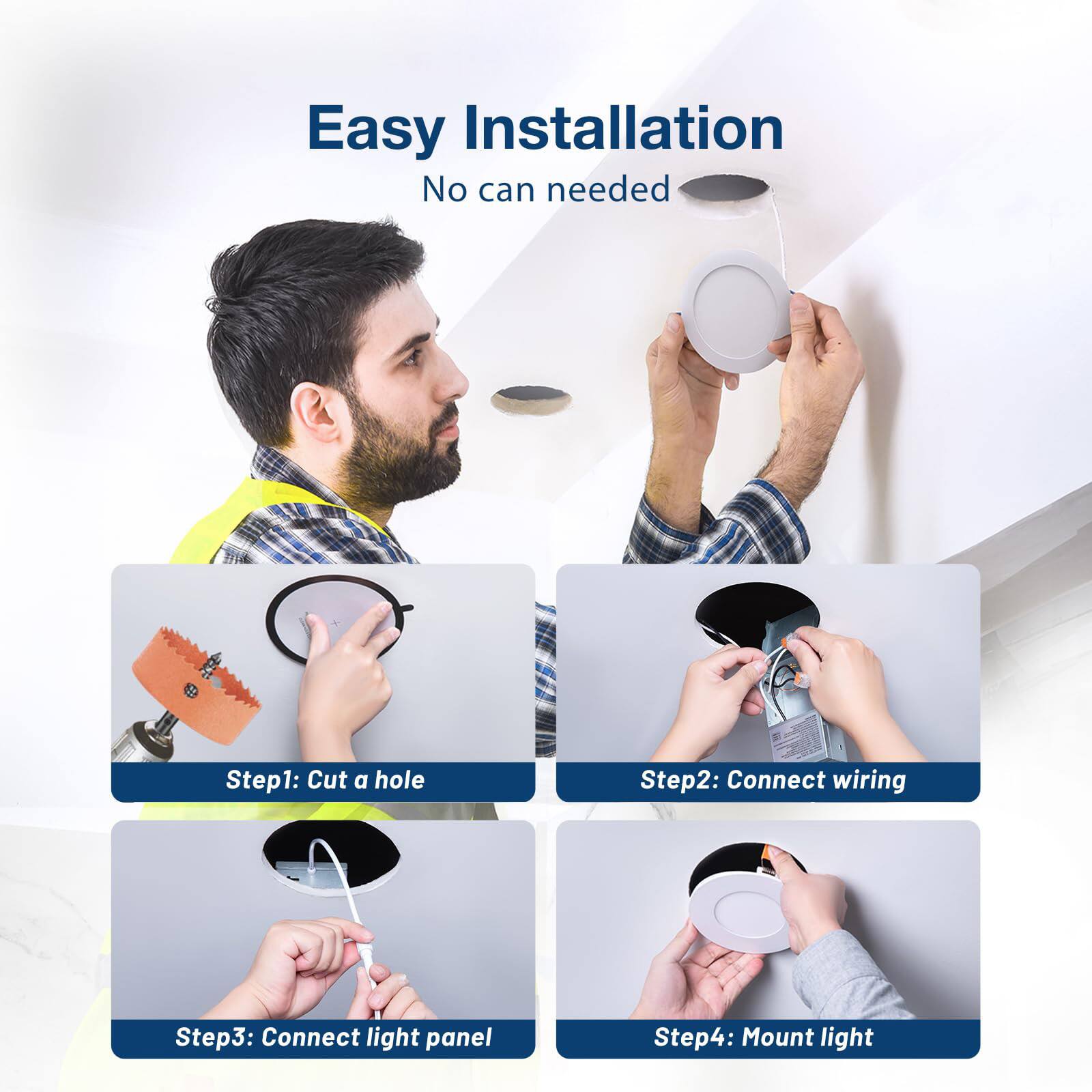 DAYBETTER 4 in. 5CCT Dimmable Ultra Thin Integrated LED Recessed with ...