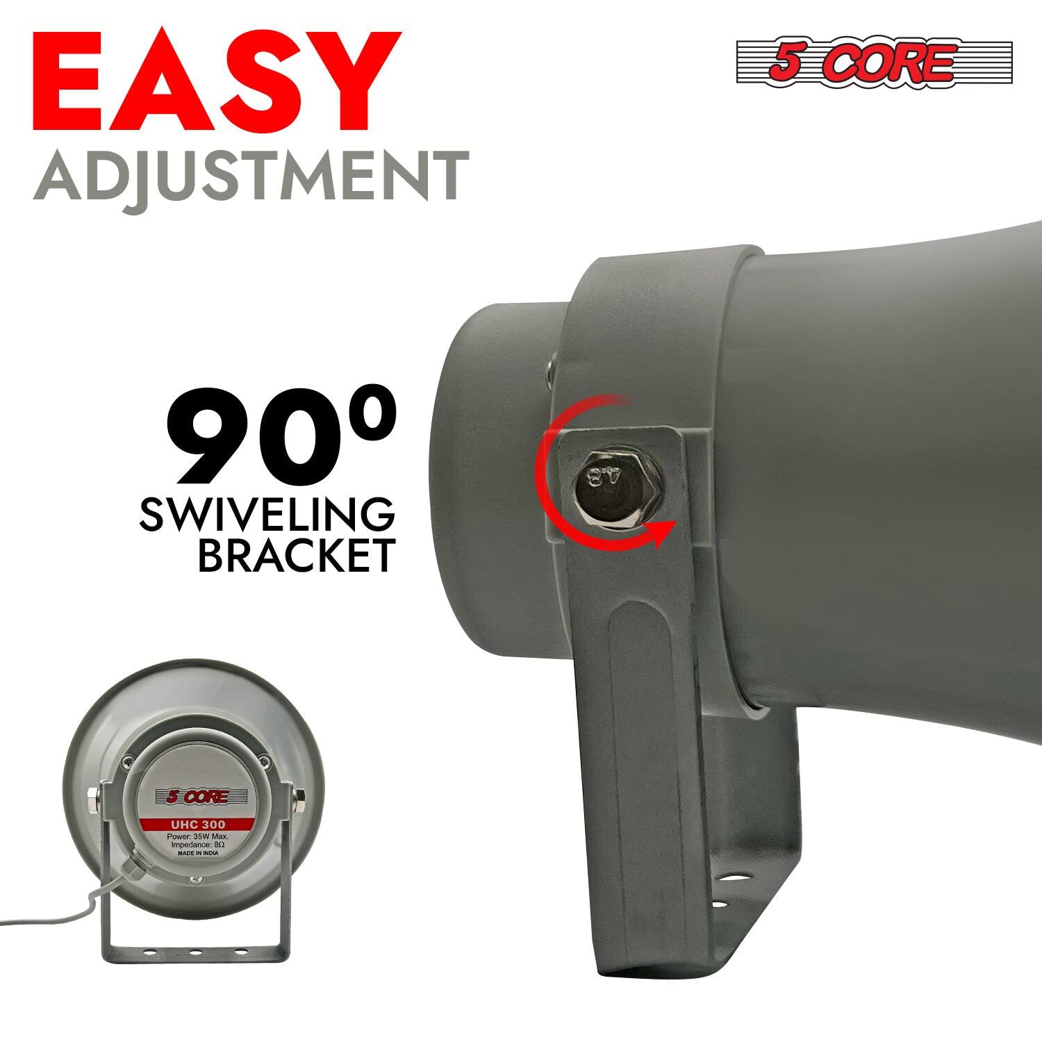 EASY ADJUSTMENT  
90° SWIVELING BRACKET  
5 CORE  
UHC 300