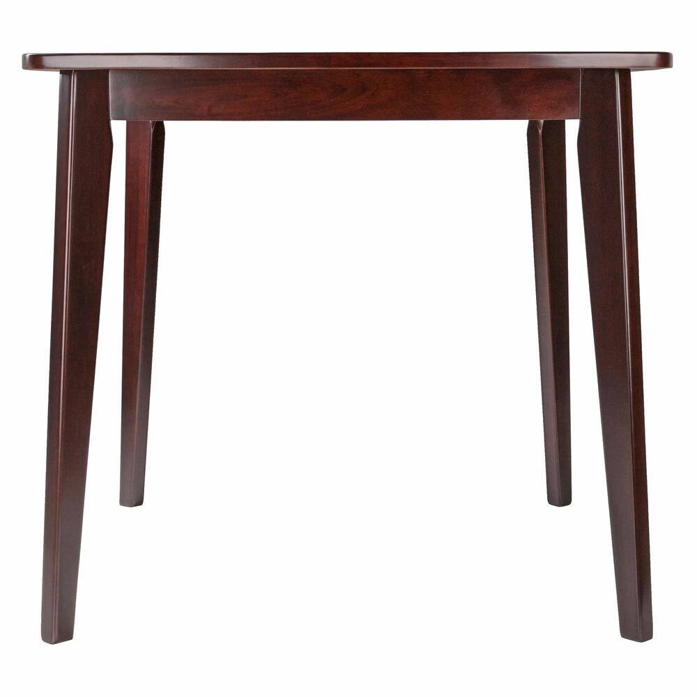 Angle. FurniFact - Walnut Square Dining Table – Compact Solid Wood Kitchen Table for Small Spaces - Walnut.