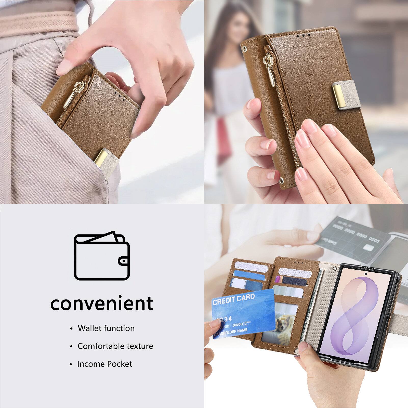 0000 0000 0000  
convenient Wallet function Comfortable texture  
CREDIT CARD 34 00 00/00 ARDHOLDER NAME  
Income Pocket