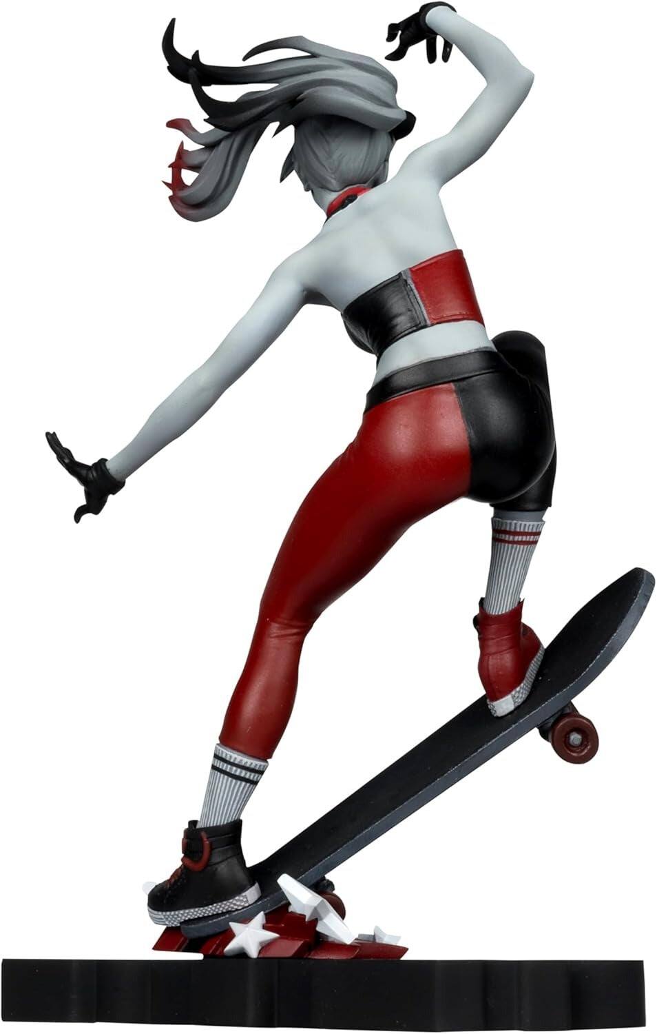 Alt View 1. McFarlane Toys - McFarlane Toys: DC Direct - Harley Quinn Red White and Black Skateboard Figure.