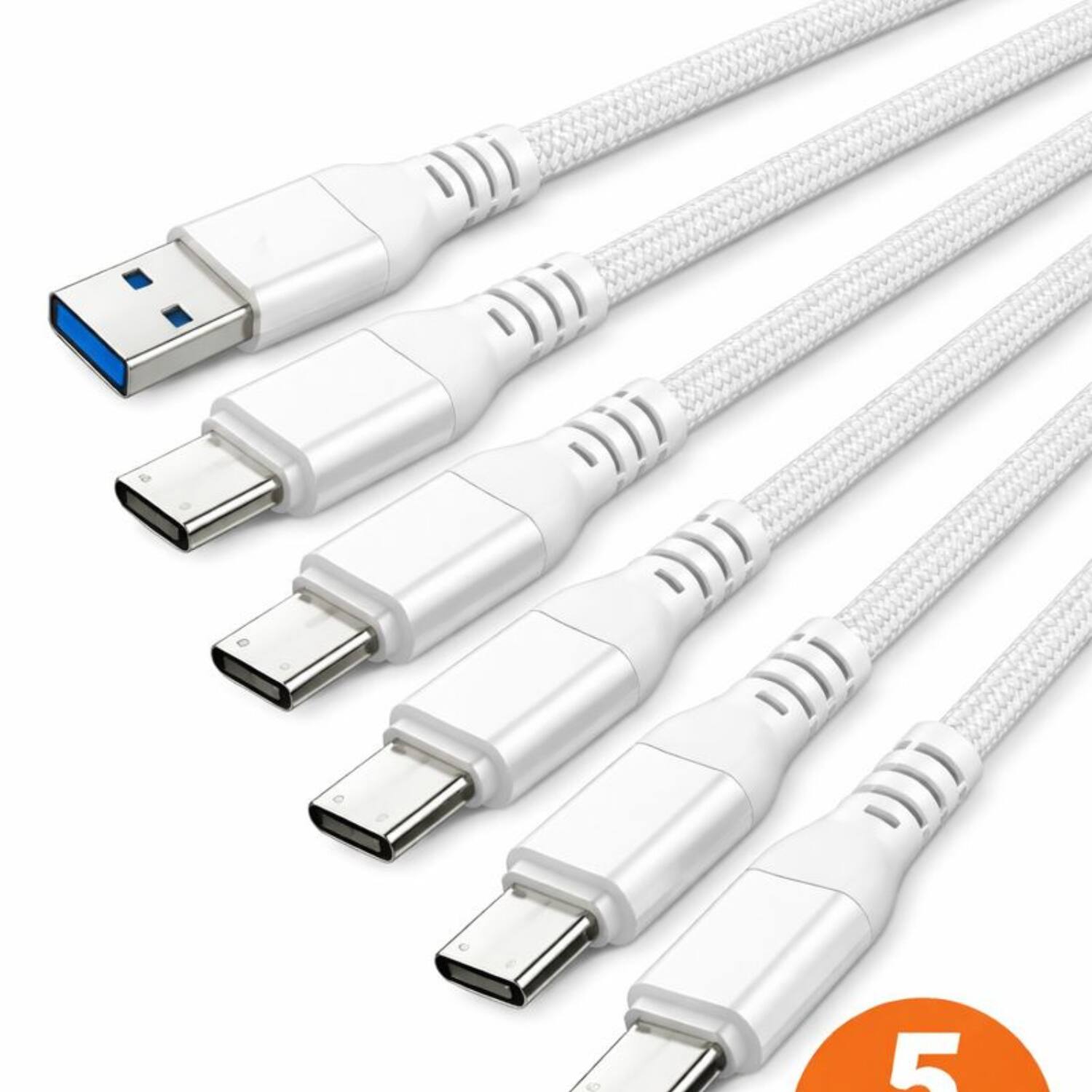 Angle. Home Collection - USB Type-C Data Cable 5A Fast Charging – USB-A to USB-C Charger Cord, 6 ft.